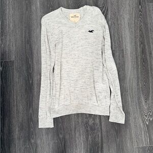 Hollister Gray V-Neck Sweater for Men